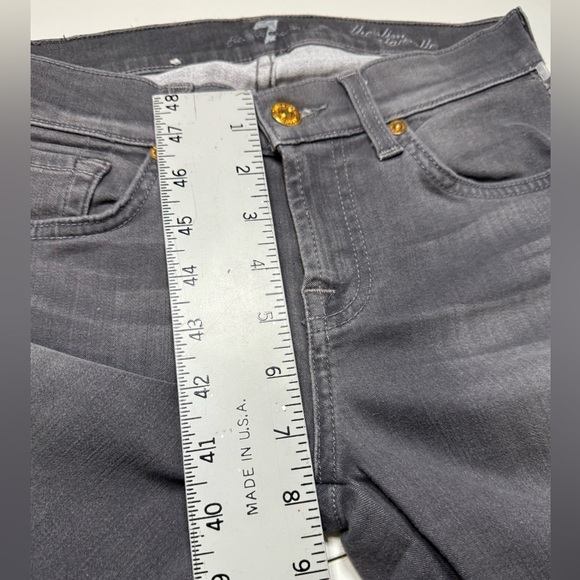 7 for All Mankind The Slim Cigarette Raw Hem GRAY SZ 26 - NEW! - Picture 13 of 16